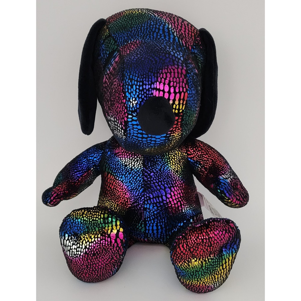 Cedar Fair Entertainment Peanuts Snoopy Plush 12in Rainbow Sparkle Metallic EXC